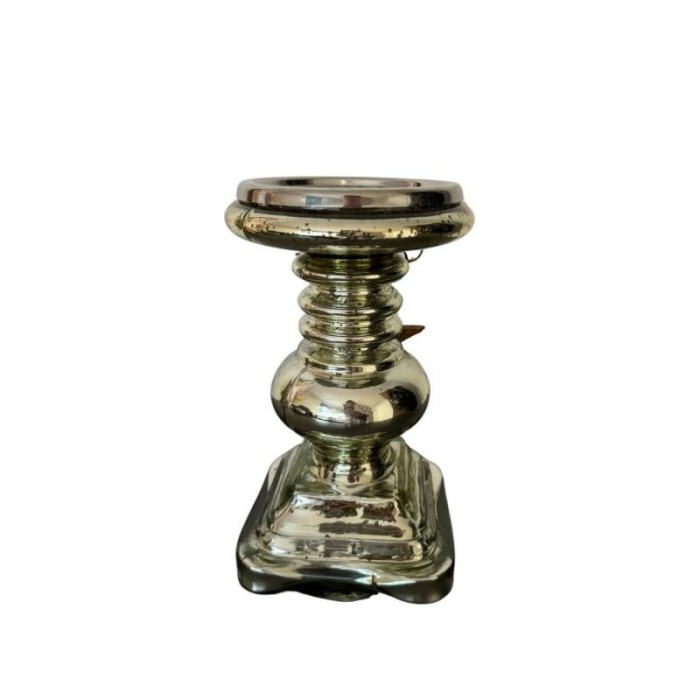 CANDELIERE VETRO CHAMPAGNE H.22